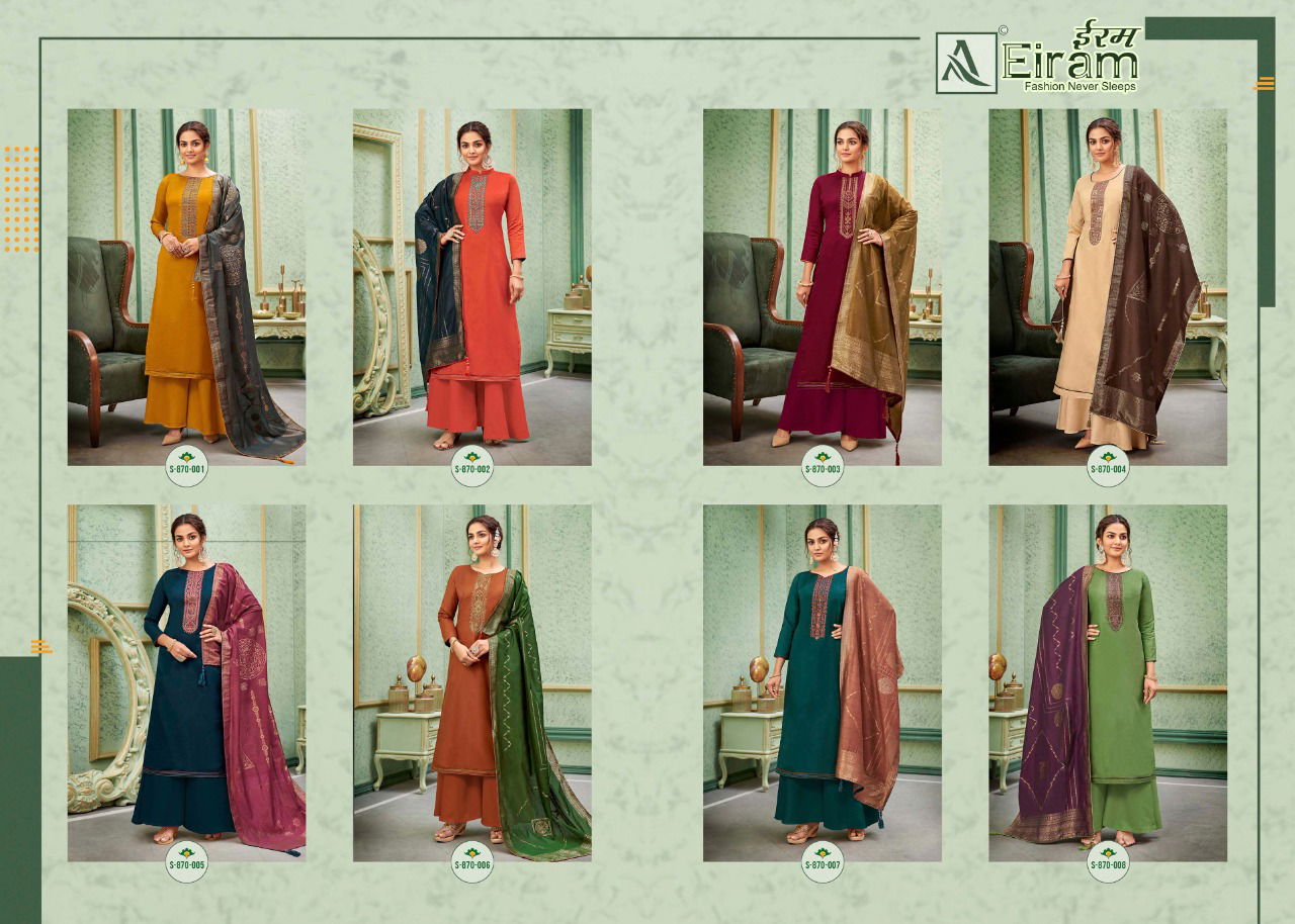 Alok Eiram Jam Cotton Fancy Festive Wear Fancy Embroidery Designer Dress Material